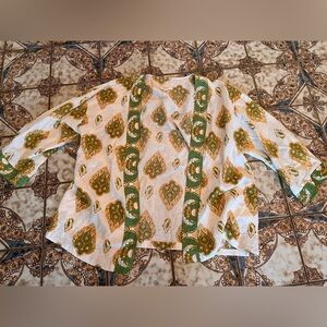Haute hippie linen throw kimono bolero paisley boho lounge medium
